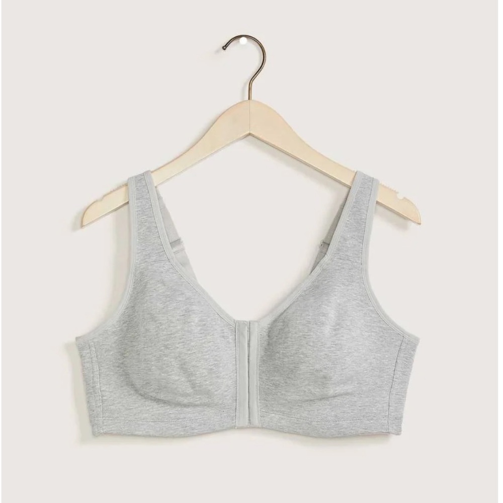 tiVOGLIO Front Closure Wireless Heather Cotton Bra - 40DD adjustable curvy